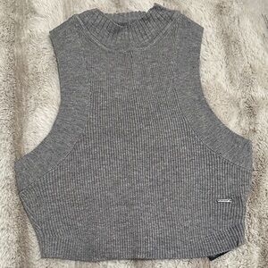 Savage X Fenty Gray Mock Neck Sweater Crop Top